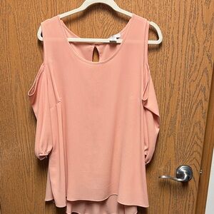 Dillard’s Elegant Blush Cold Shoulder Blouse